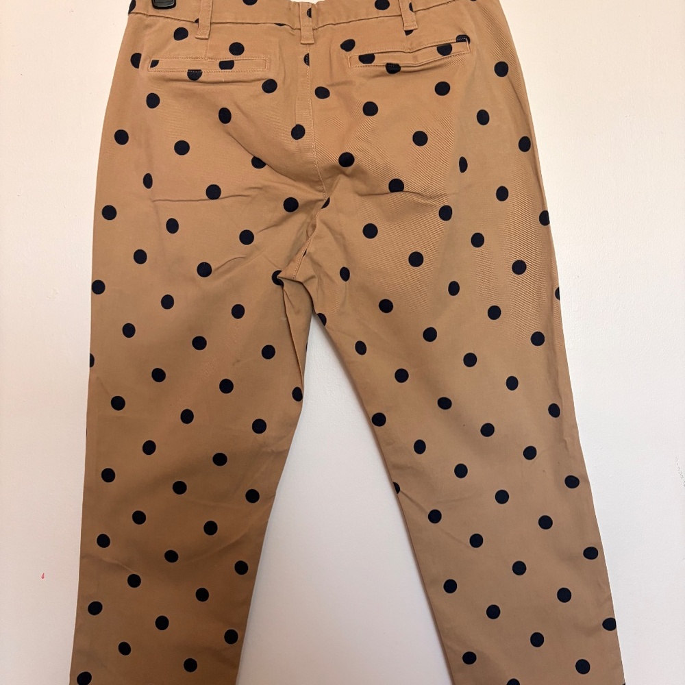 J.Crew High Rise Girlfriend Chino Polka-Dot Pants Sz 8 - Picture 9 of 15